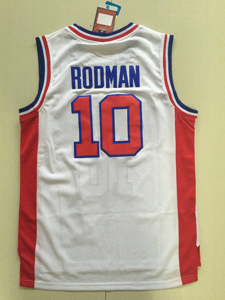 Men 10 Dennis Rodman Jersey White Detroit Pistons Jersey Swingman Fanatics - fastssd - NBA Jersey - nRevo