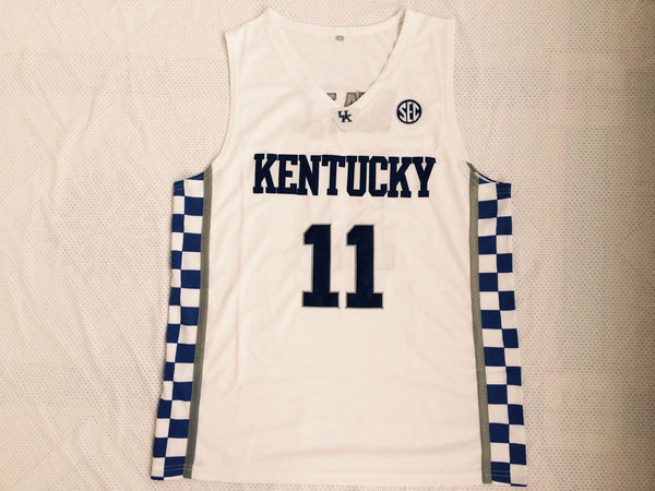 Men 11 John Wall Jersey White Kentucky Wildcats Jersey Swingman - fastssd - NBA Jersey - nRevo