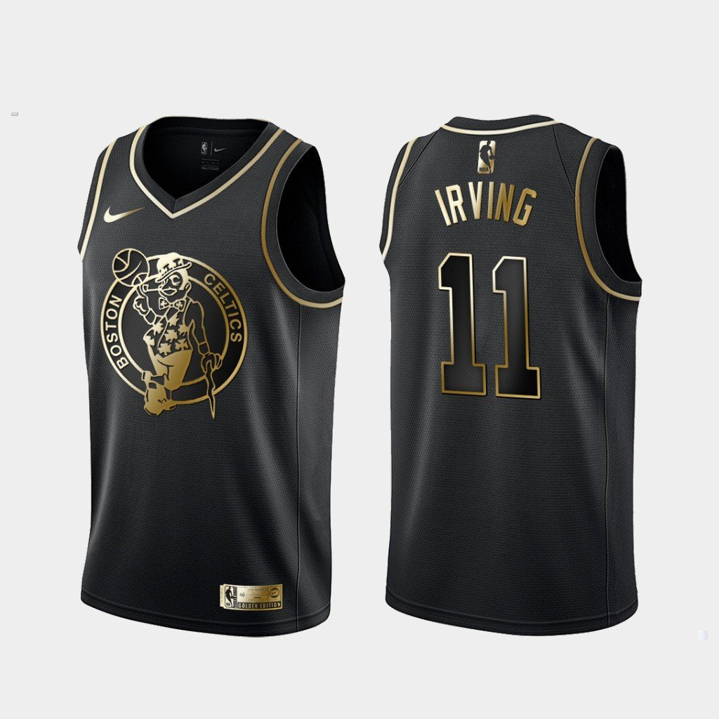 Men 11 Kyrie Irving Jersey Gold Black Boston Celtics Swingman Jersey Player - fastssd - NBA Jersey - nRevo