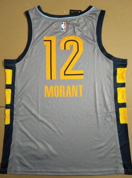 New Men 12 Ja Morant Jersey Gold Gray Memphis Grizzlies Throwback Swingman - fastssd - NBA Jersey - nRevo