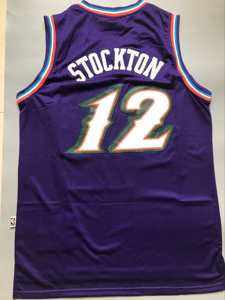 Men 12 John Stockton Jersey Purple Utah Jazz Jersey Throwback Swingman - fastssd - NBA Jersey - nRevo