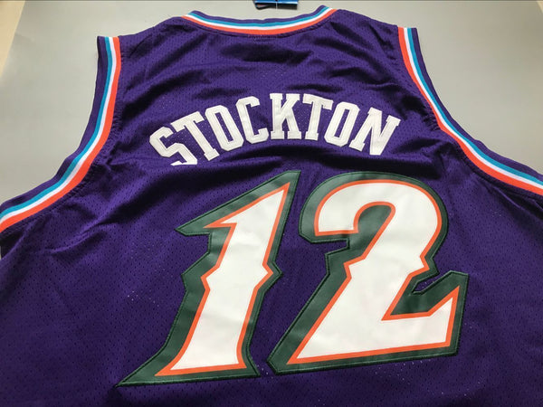 Men 12 John Stockton Jersey Purple Utah Jazz Jersey Throwback Swingman - fastssd - NBA Jersey - nRevo