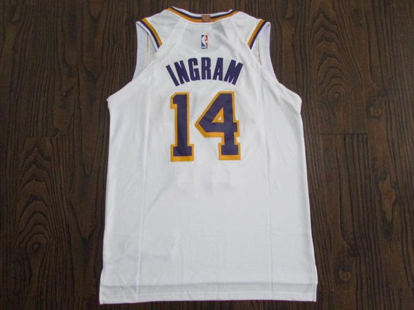 Men 14 Brandon Ingram Jersey White Los Angeles Lakers Jersey Fanatics Swingman
