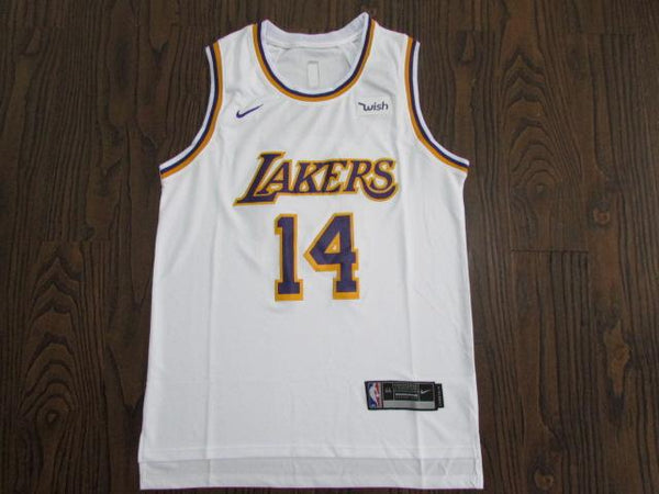 Men 14 Brandon Ingram Jersey White Los Angeles Lakers Jersey Fanatics Swingman