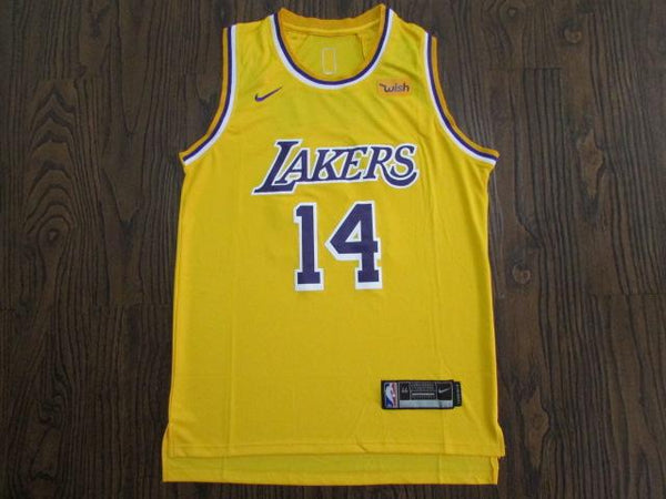 Men 14 Brandon Ingram Jersey Yellow Los Angeles Lakers Jersey Fanatics Swingman