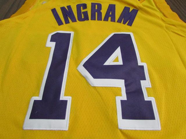 Men 14 Brandon Ingram Jersey Yellow Los Angeles Lakers Jersey Fanatics Swingman