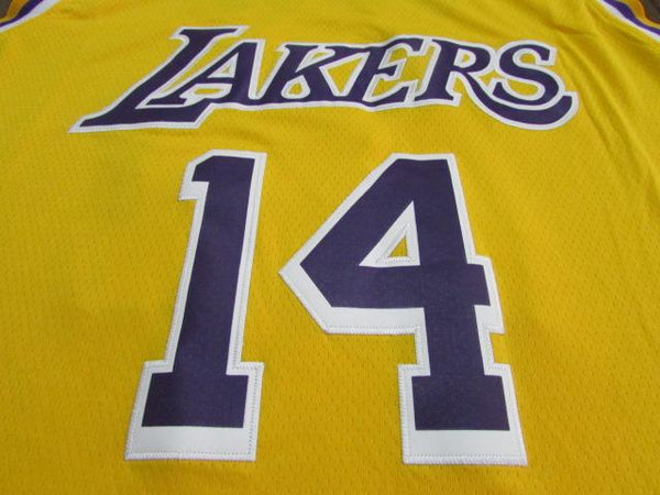 Men 14 Brandon Ingram Jersey Yellow Los Angeles Lakers Jersey Fanatics Swingman