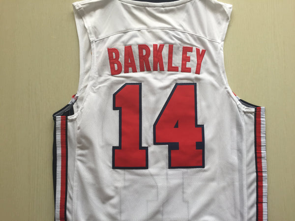 Men 14 Charles Barkley Jersey White USA Jersey Swingman Fanatics - fastssd - NBA Jersey - nRevo