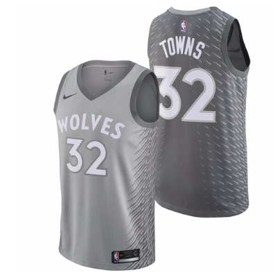 Men 32 Karl-Anthony Towns City Jersey Gray Minnesota Timberwolves Fans - fastssd - NBA Jersey - nRevo