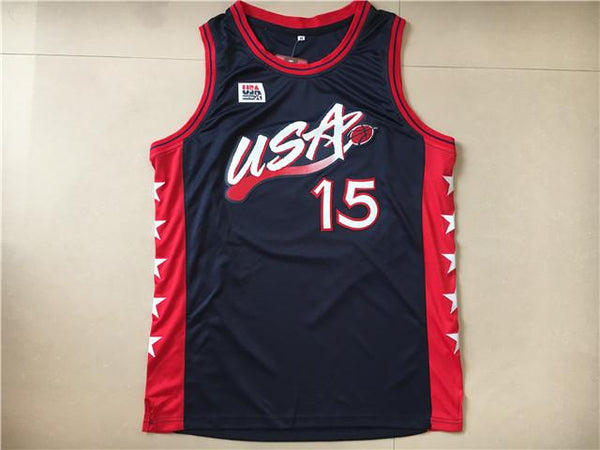 Men 15 Hakeem Olajuwon Jersey Black USA Jersey Swingman Fanatics