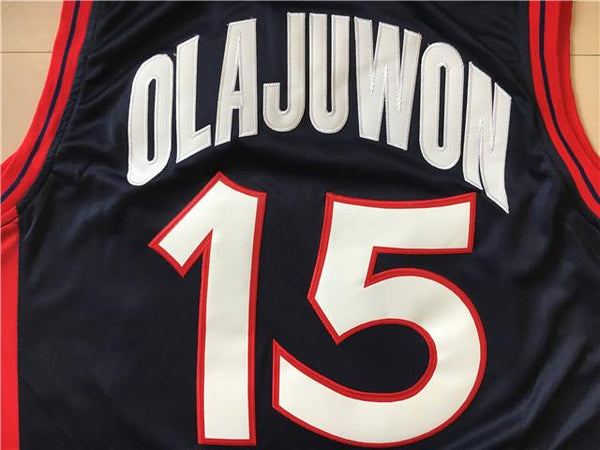 Men 15 Hakeem Olajuwon Jersey Black USA Jersey Swingman Fanatics