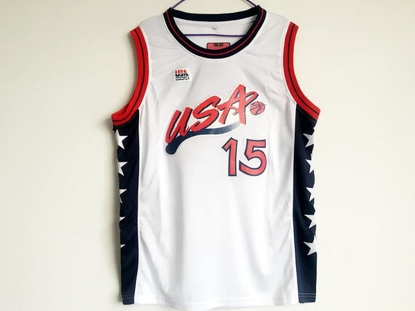 Men 15 Hakeem Olajuwon Jersey White USA Jersey Swingman Fanatics