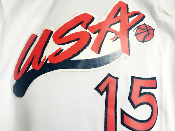 Men 15 Hakeem Olajuwon Jersey White USA Jersey Swingman Fanatics
