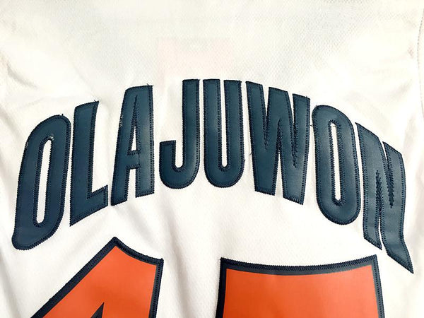 Men 15 Hakeem Olajuwon Jersey White USA Jersey Swingman Fanatics