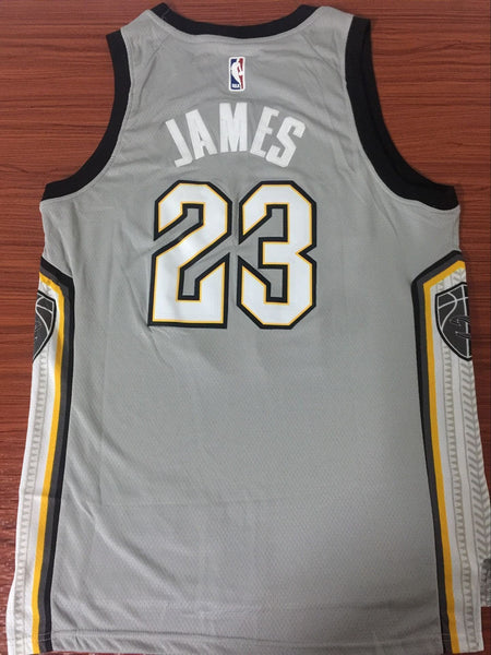 Men 23 Lebron James the Land Jersey Gray Cleveland Cavaliers City Edition - fastssd - NBA Jersey - nRevo