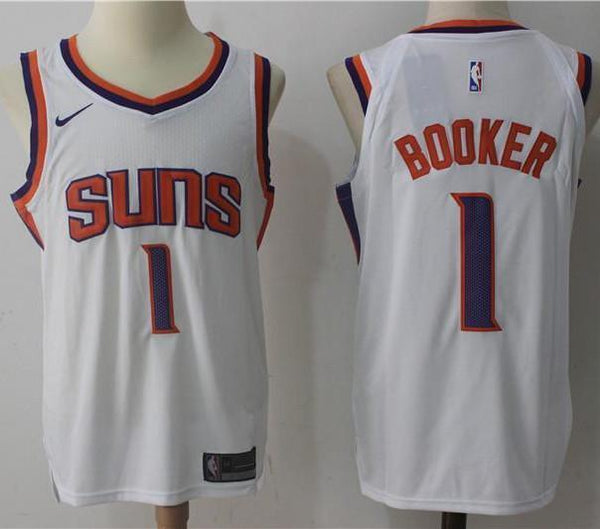 Men 1 Devin Booker Jersey White Phoenix Suns Jersey Authentic Player - fastssd - NBA Jersey - nRevo