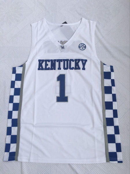 Men 1 Devin Booker Jersey White Kentucky Wildcats Jersey Swingman - fastssd - NBA Jersey - nRevo