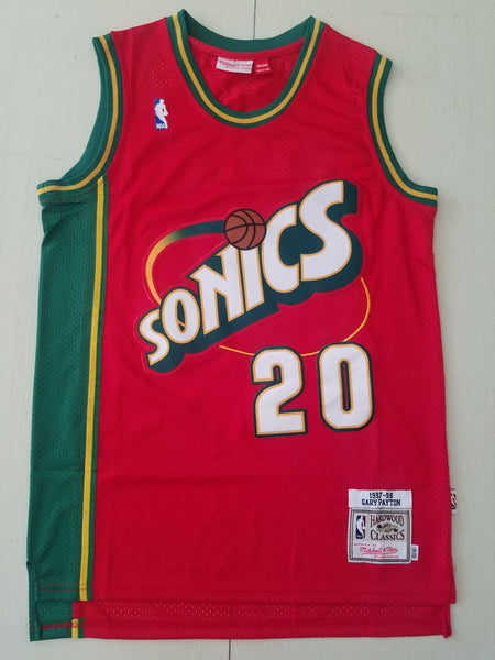 Men 20 Gary Payton Jersey Red Seattle Supersonics Jersey Hardwood Classics - fastssd - NBA Jersey - nRevo