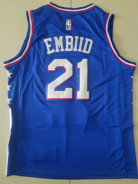 Men 21 Joel Embiid Jersey Blue Philadelphia 76ers Jersey Swingman Fanatics - fastssd - NBA Jersey - nRevo