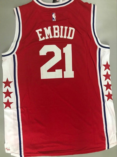 Men 21 Joel Embiid Jersey Red Philadelphia 76ers Swingman Jersey Fanatics - fastssd - NBA Jersey - nRevo
