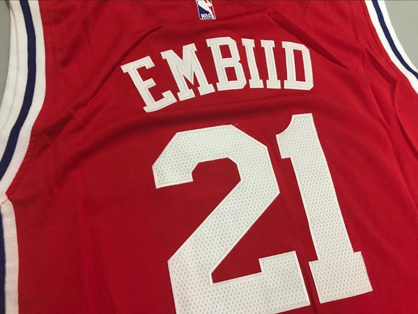Men 21 Joel Embiid Jersey Red Philadelphia 76ers Swingman Jersey Fanatics - fastssd - NBA Jersey - nRevo