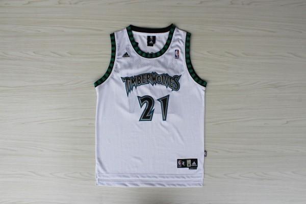 Men 21 Kevin Garnett Jersey White Minnesota Timberwolves Jersey Swingman
