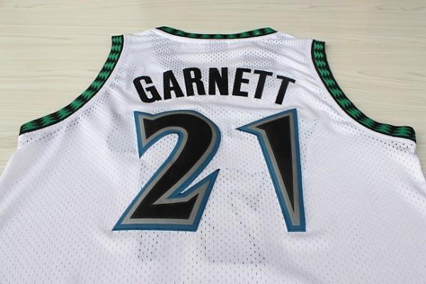 Men 21 Kevin Garnett Jersey White Minnesota Timberwolves Jersey Swingman