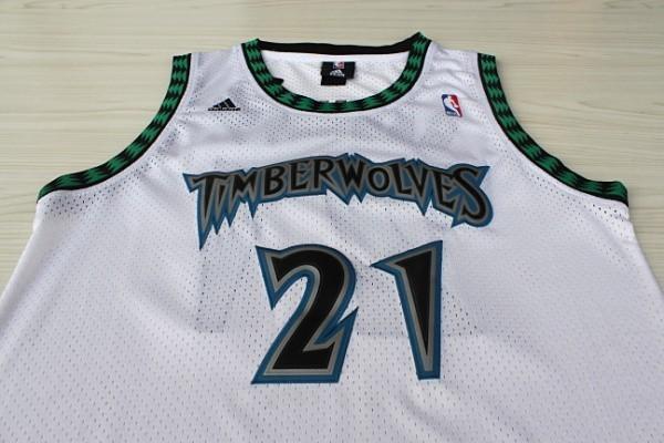 Men 21 Kevin Garnett Jersey White Minnesota Timberwolves Jersey Swingman