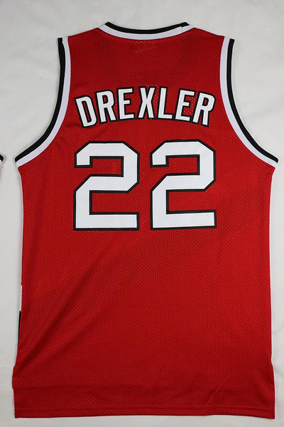 Men 22 Clyde Drexler Jersey Red Portland Trailblazers Jersey Swingman