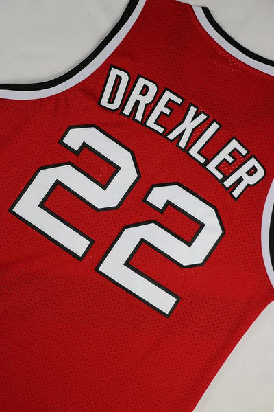 Men 22 Clyde Drexler Jersey Red Portland Trailblazers Jersey Swingman