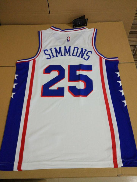 Men 25 Ben Simmons 76ers Jersey White Philadelphia 76ers Jersey Swingman - fastssd - NBA Jersey - nRevo