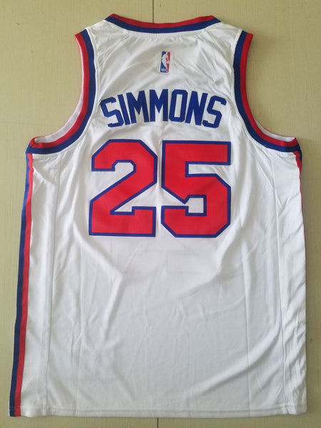 Men 25 Ben Simmons Jersey White Philadelphia 76ers Jersey Swingman - fastssd - NBA Jersey - nRevo