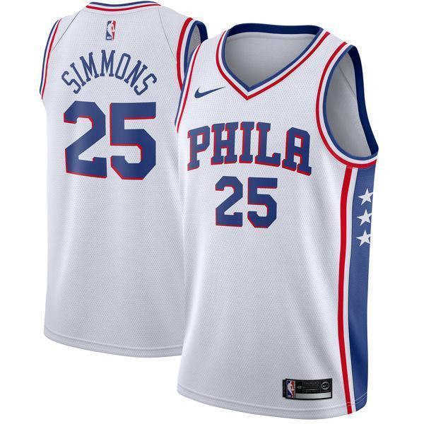 Men 25 Ben Simmons Jersey White Swingman Philadelphia 76ers Jersey Fanatics - fastssd - NBA Jersey - nRevo