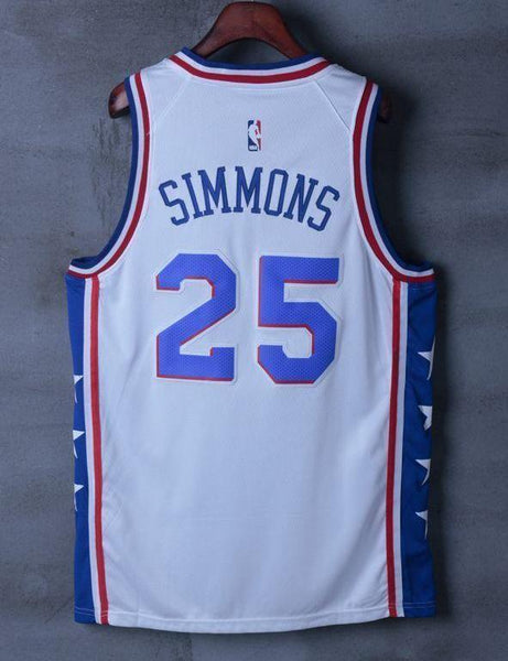 Men 25 Ben Simmons Jersey White Philadelphia 76ers Jersey Swingman Fanatics - fastssd - NBA Jersey - nRevo