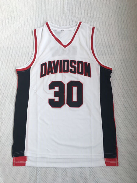 Men 30 Stephen Curry Jersey White Davidson College Jersey Swingman Fanatics