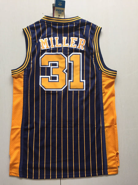 Men 31 Reggie Miller Jersey Black Indiana Pacers Jersey Throwback Swingman - fastssd - NBA Jersey - nRevo