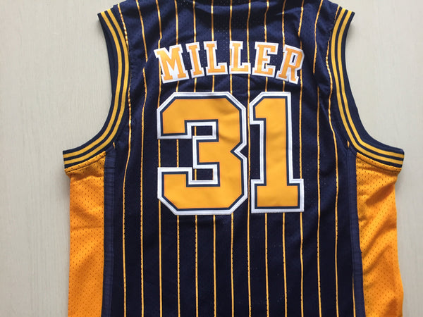 Men 31 Reggie Miller Jersey Black Indiana Pacers Jersey Throwback Swingman - fastssd - NBA Jersey - nRevo