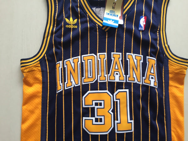 Men 31 Reggie Miller Jersey Black Indiana Pacers Jersey Throwback Swingman - fastssd - NBA Jersey - nRevo