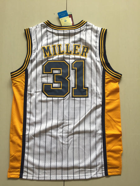 Men 31 Reggie Miller Jersey White Indiana Pacers Jersey Throwback Swingman - fastssd - NBA Jersey - nRevo