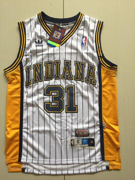 Men 31 Reggie Miller Jersey White Indiana Pacers Jersey Throwback Swingman - fastssd - NBA Jersey - nRevo