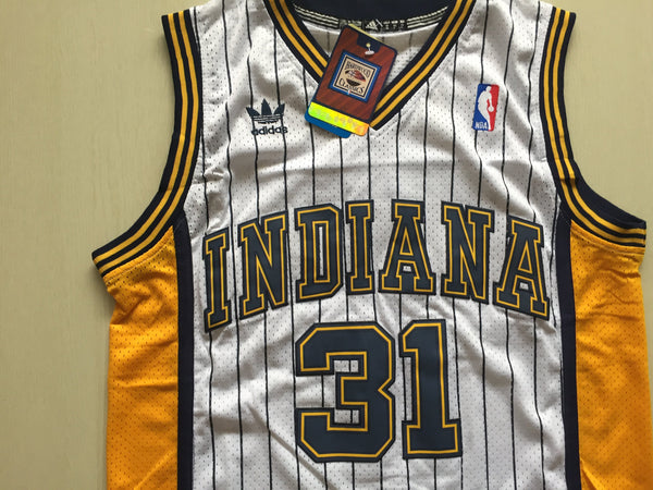 Men 31 Reggie Miller Jersey White Indiana Pacers Jersey Throwback Swingman - fastssd - NBA Jersey - nRevo
