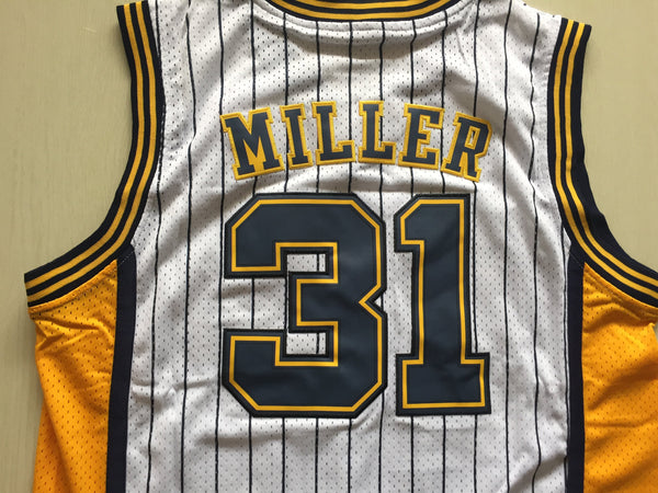 Men 31 Reggie Miller Jersey White Indiana Pacers Jersey Throwback Swingman - fastssd - NBA Jersey - nRevo