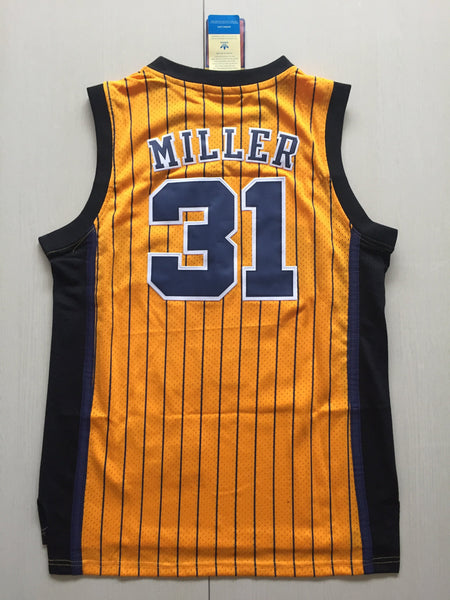 Men 31 Reggie Miller Jersey Yellow Indiana Pacers Jersey Throwback Swingman - fastssd - NBA Jersey - nRevo