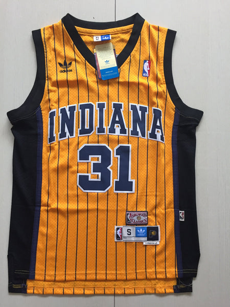 Men 31 Reggie Miller Jersey Yellow Indiana Pacers Jersey Throwback Swingman - fastssd - NBA Jersey - nRevo