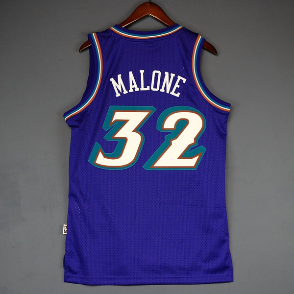 Men 32 Karl Malone Jersey Blue Utah Jazz Jersey Swingman Hardwood Classics - fastssd - NBA Jersey - nRevo
