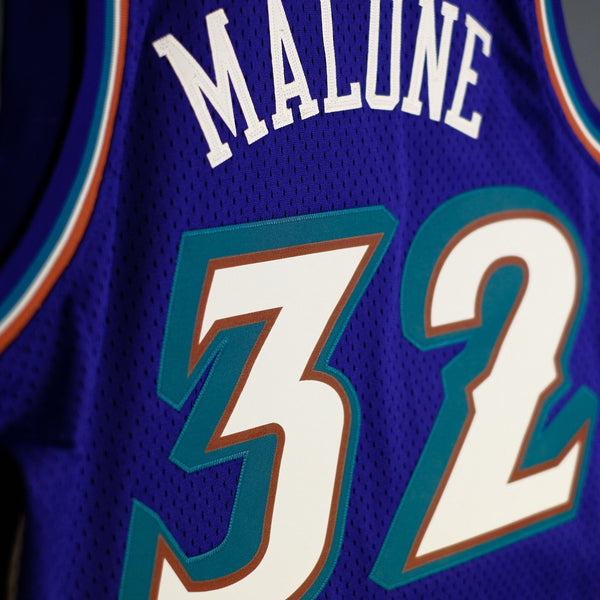 Men 32 Karl Malone Jersey Blue Utah Jazz Jersey Swingman Hardwood Classics - fastssd - NBA Jersey - nRevo
