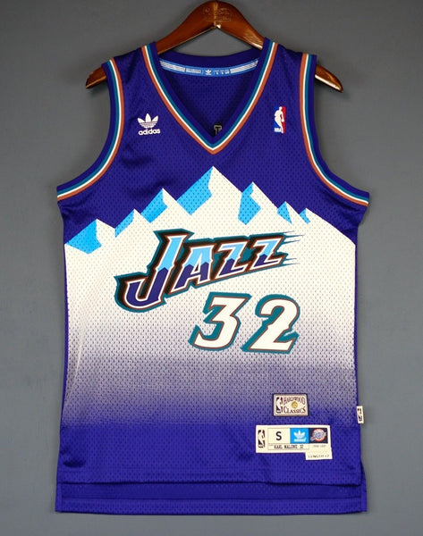 Men 32 Karl Malone Jersey Blue Utah Jazz Jersey Swingman Hardwood Classics - fastssd - NBA Jersey - nRevo