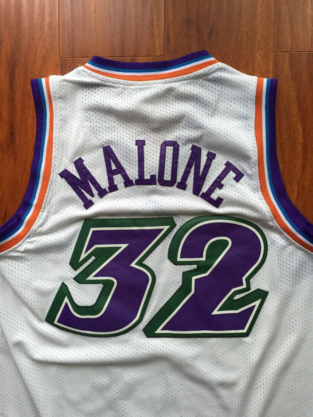 Men 32 Karl Malone Jersey White Utah Jazz Jersey Throwback Swingman - fastssd - NBA Jersey - nRevo