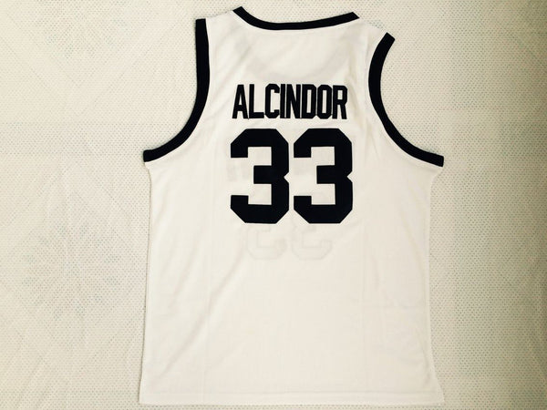 Men 33 Lew Alcindor Jersey White Power Memorial Academy Jersey Swingman - fastssd - NBA Jersey - nRevo