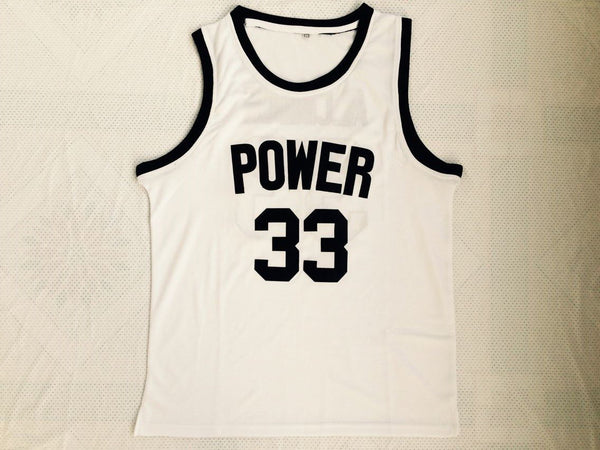 Men 33 Lew Alcindor Jersey White Power Memorial Academy Jersey Swingman - fastssd - NBA Jersey - nRevo